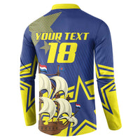 Curacao Football Pride Custom Button Sweatshirt La Familia Azul Go Champions - Wonder Print Shop