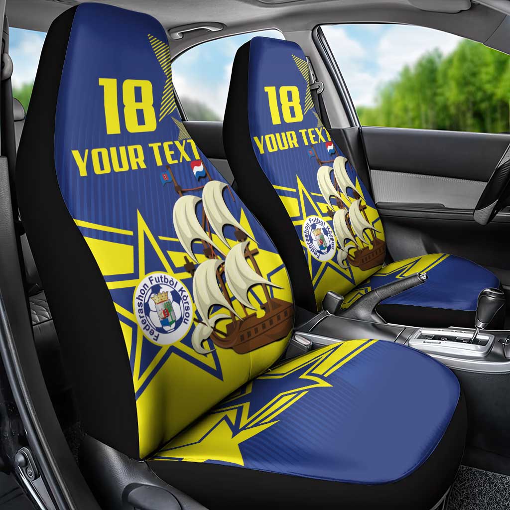 Curacao Football Pride Custom Car Seat Cover La Familia Azul Go Champions - Wonder Print Shop