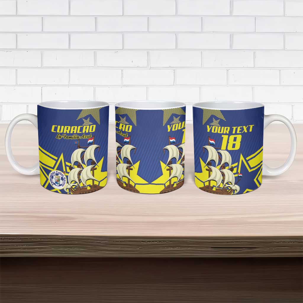 Curacao Football Pride Custom Ceramic Mug La Familia Azul Go Champions - Wonder Print Shop