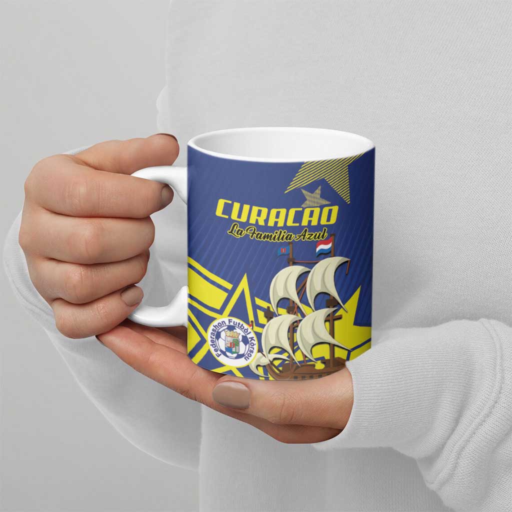 Curacao Football Pride Custom Ceramic Mug La Familia Azul Go Champions - Wonder Print Shop