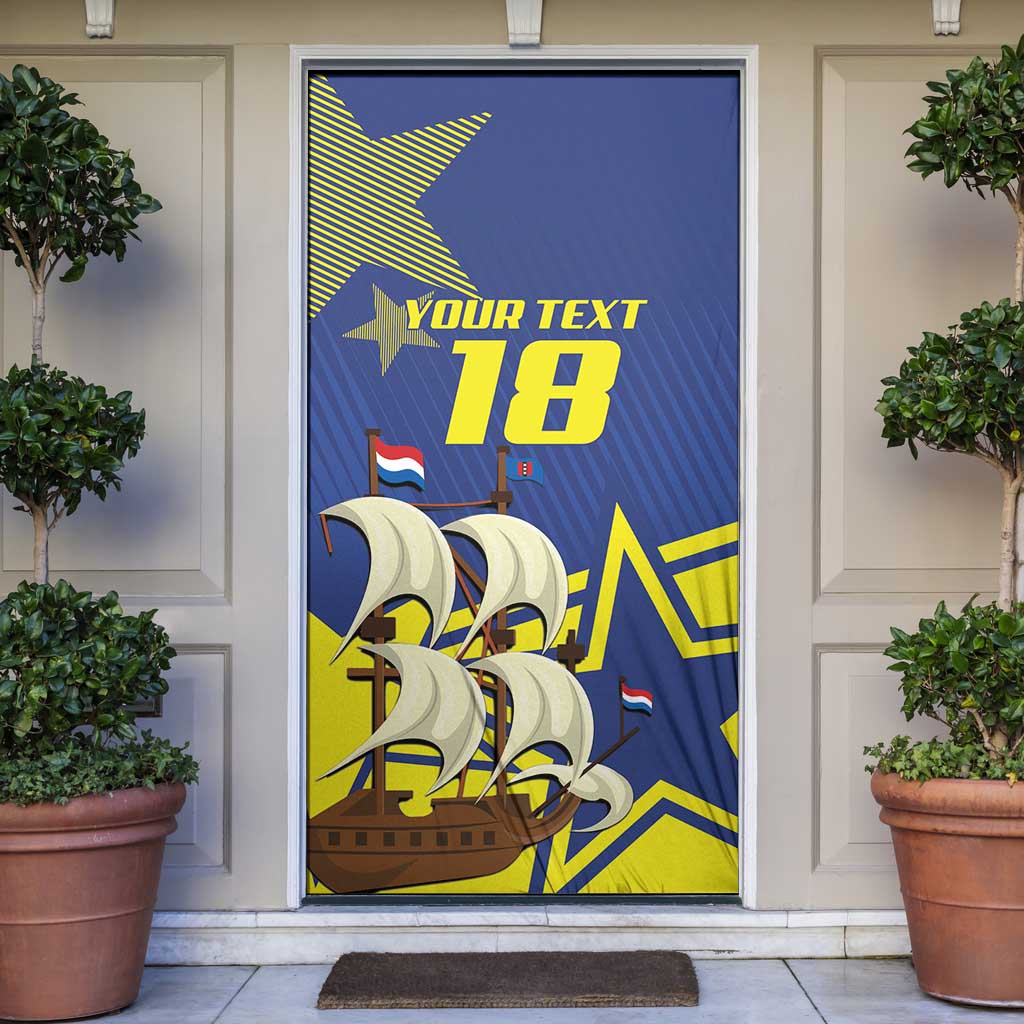 Curacao Football Pride Custom Door Cover La Familia Azul Go Champions - Wonder Print Shop