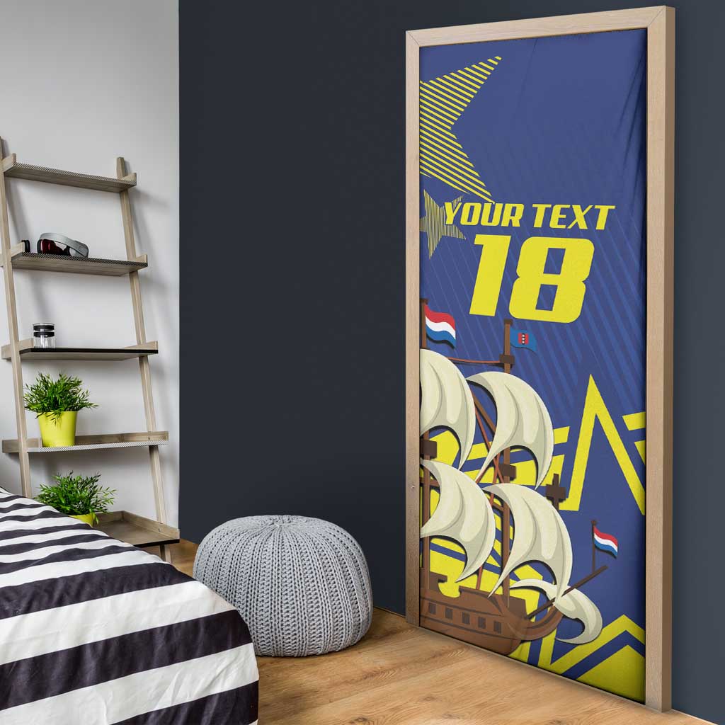 Curacao Football Pride Custom Door Cover La Familia Azul Go Champions - Wonder Print Shop