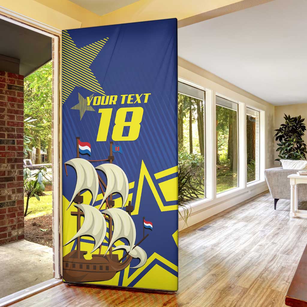 Curacao Football Pride Custom Door Cover La Familia Azul Go Champions - Wonder Print Shop