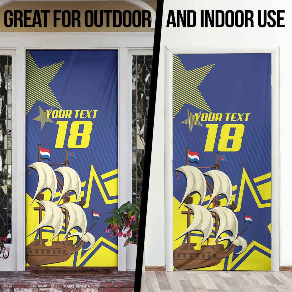 Curacao Football Pride Custom Door Cover La Familia Azul Go Champions - Wonder Print Shop