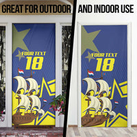 Curacao Football Pride Custom Door Cover La Familia Azul Go Champions - Wonder Print Shop