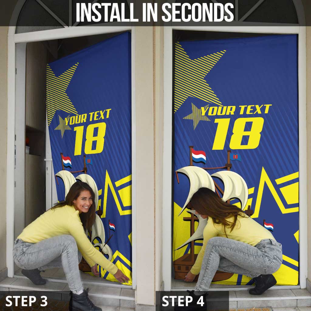 Curacao Football Pride Custom Door Cover La Familia Azul Go Champions - Wonder Print Shop