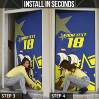 Curacao Football Pride Custom Door Cover La Familia Azul Go Champions - Wonder Print Shop