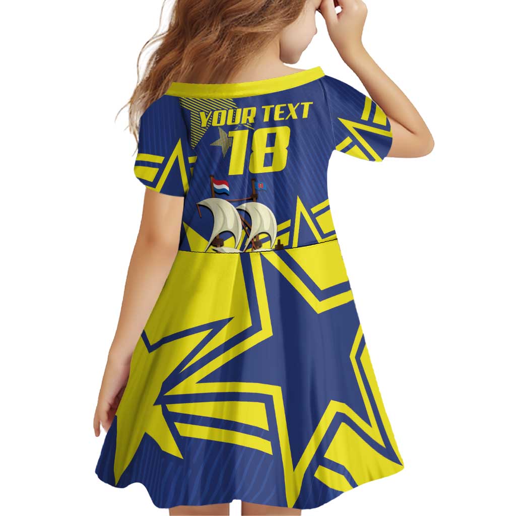 Curacao Football Pride Custom Family Matching Summer Maxi Dress and Hawaiian Shirt La Familia Azul Go Champions - Wonder Print Shop