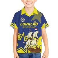 Curacao Football Pride Custom Family Matching Summer Maxi Dress and Hawaiian Shirt La Familia Azul Go Champions - Wonder Print Shop