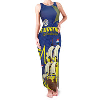 Curacao Football Pride Custom Family Matching Tank Maxi Dress and Hawaiian Shirt La Familia Azul Go Champions - Wonder Print Shop