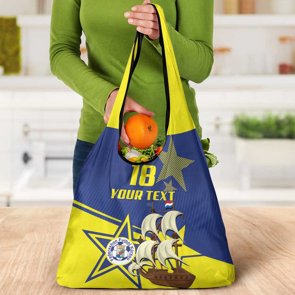 Curacao Football Pride Custom Grocery Bag La Familia Azul Go Champions - Wonder Print Shop