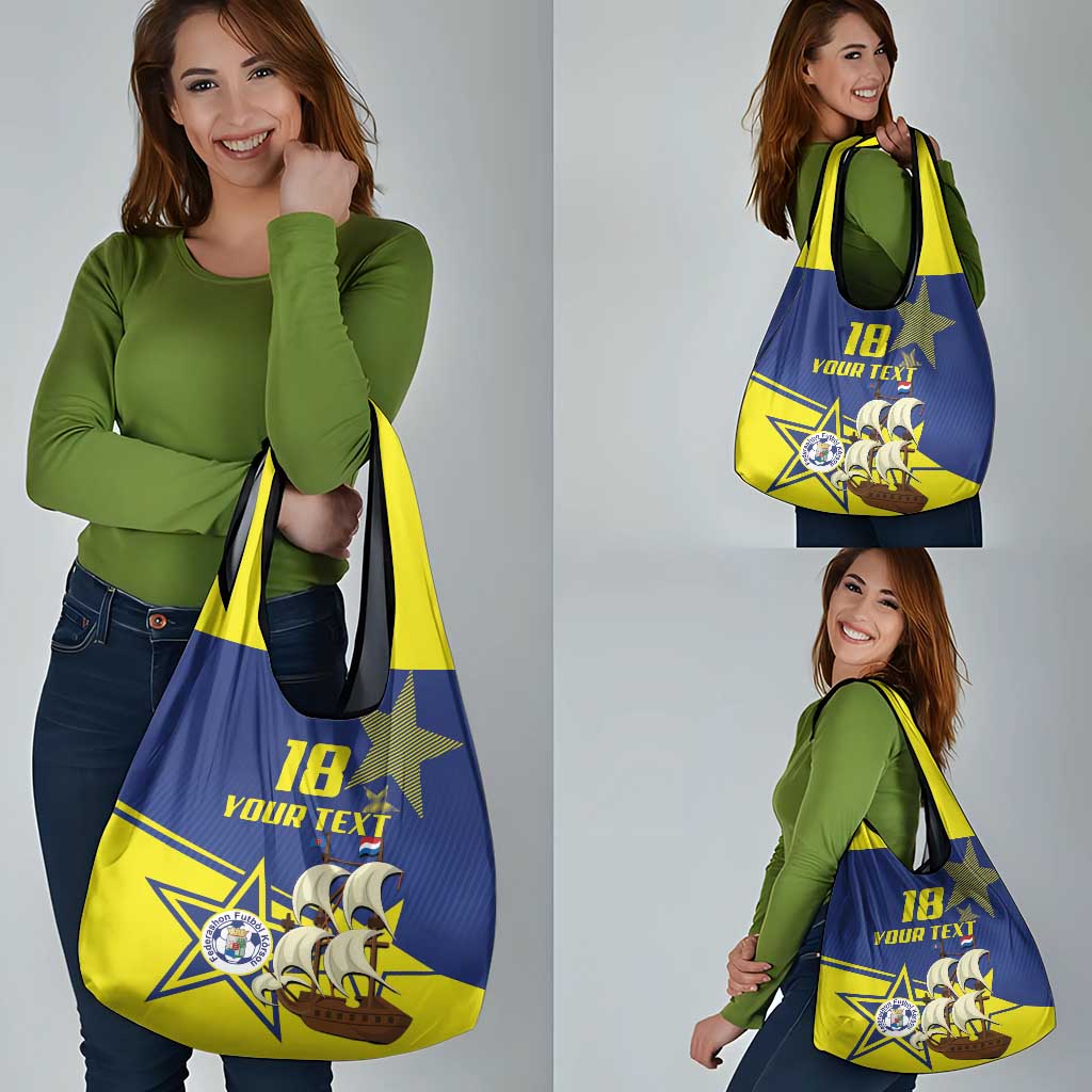 Curacao Football Pride Custom Grocery Bag La Familia Azul Go Champions - Wonder Print Shop