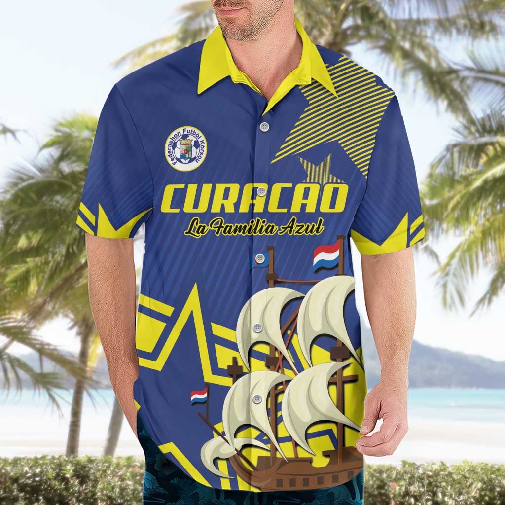 Curacao Football Pride Custom Hawaiian Shirt La Familia Azul Go Champions - Wonder Print Shop