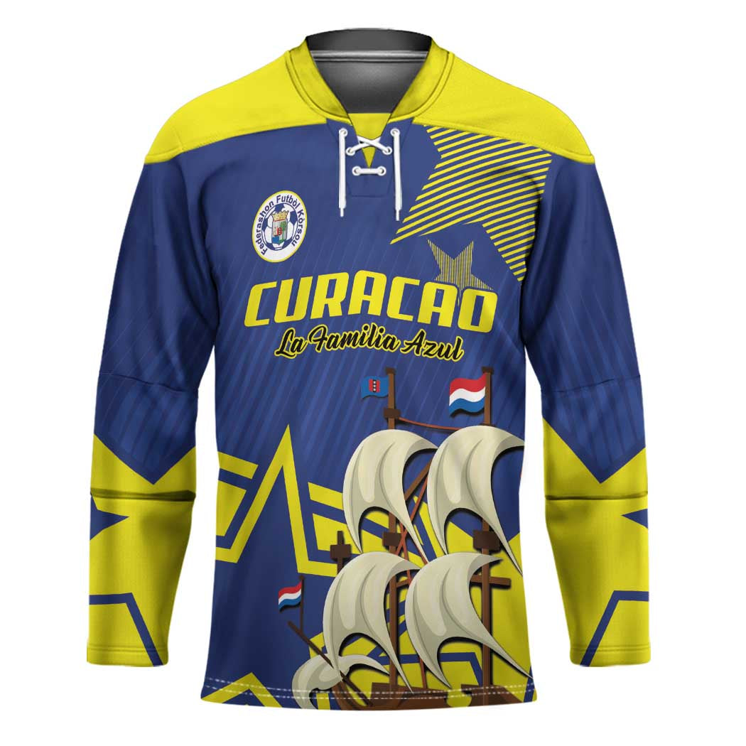Curacao Football Pride Custom Hockey Jersey La Familia Azul Go Champions - Wonder Print Shop