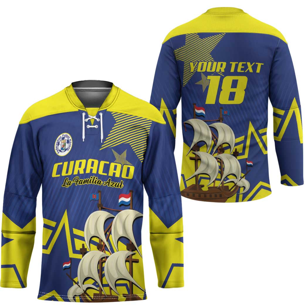 Curacao Football Pride Custom Hockey Jersey La Familia Azul Go Champions - Wonder Print Shop