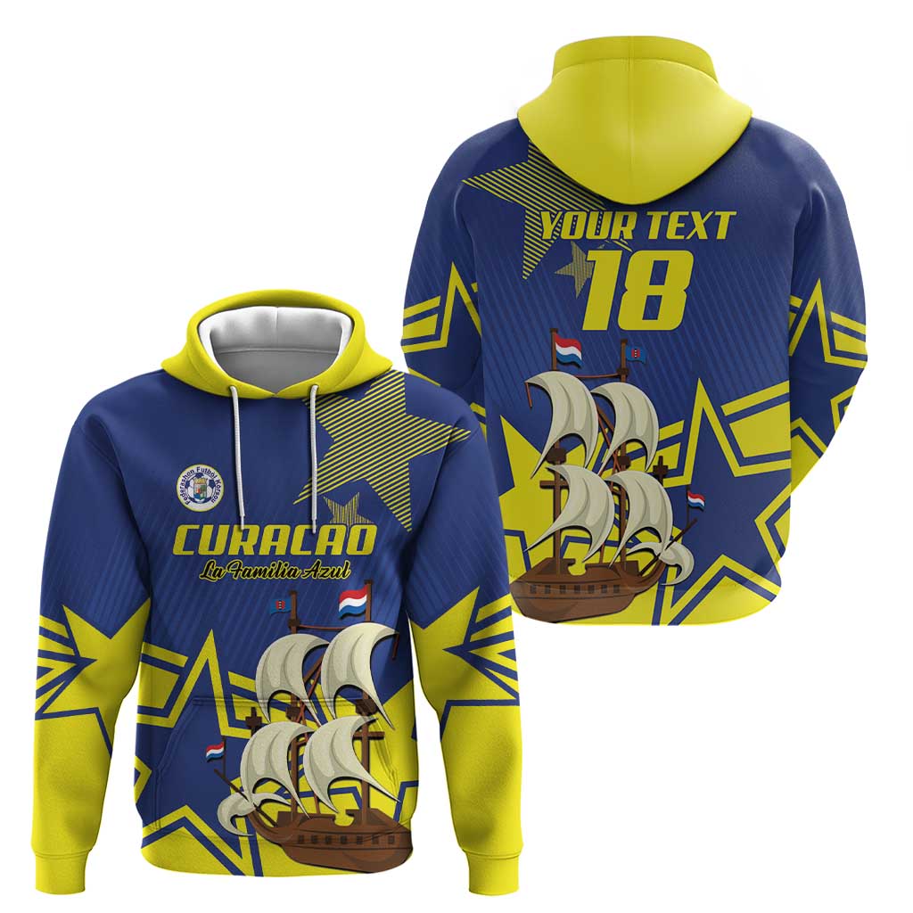 Curacao Football Pride Custom Hoodie La Familia Azul Go Champions - Wonder Print Shop