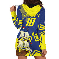 Curacao Football Pride Custom Hoodie Dress La Familia Azul Go Champions - Wonder Print Shop