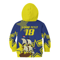 Curacao Football Pride Custom Kid Hoodie La Familia Azul Go Champions - Wonder Print Shop