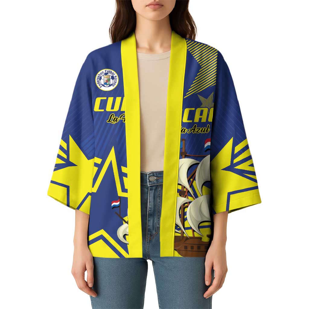 Curacao Football Pride Custom Kimono La Familia Azul Go Champions - Wonder Print Shop