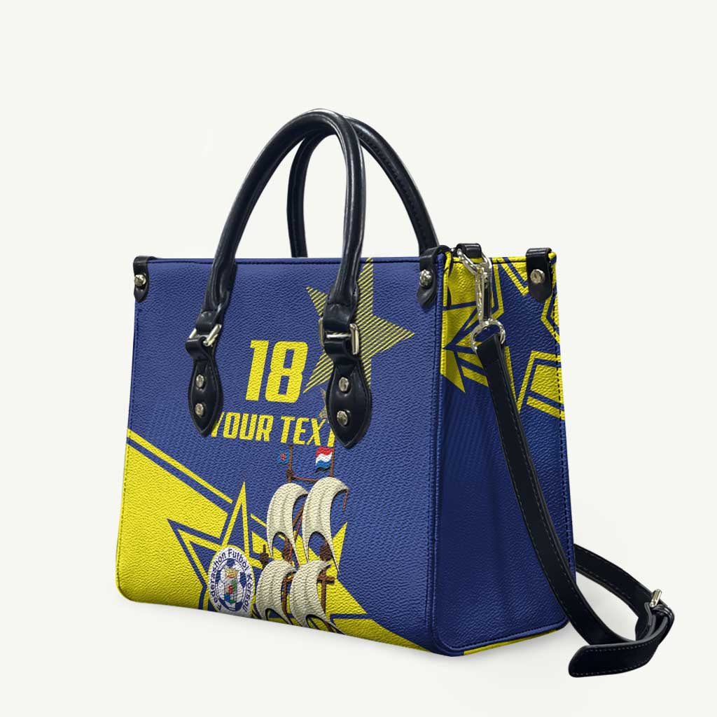 Curacao Football Pride Custom Leather Bag La Familia Azul Go Champions - Wonder Print Shop