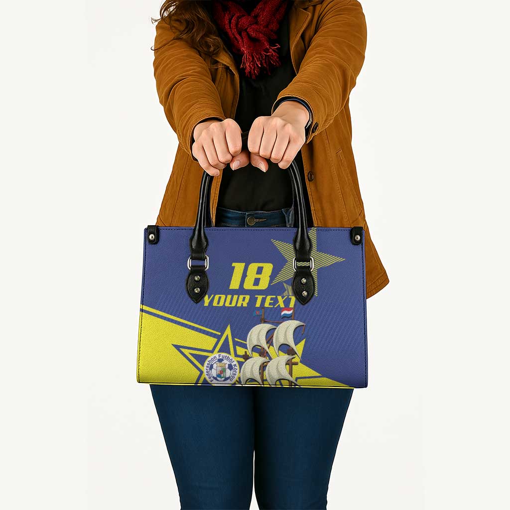 Curacao Football Pride Custom Leather Bag La Familia Azul Go Champions - Wonder Print Shop