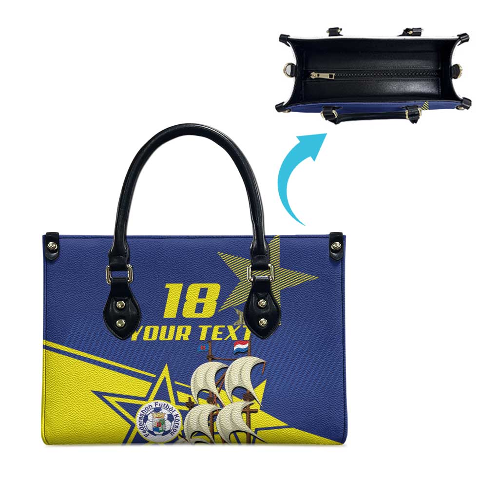 Curacao Football Pride Custom Leather Bag La Familia Azul Go Champions - Wonder Print Shop