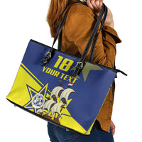 Curacao Football Pride Custom Leather Tote Bag La Familia Azul Go Champions - Wonder Print Shop