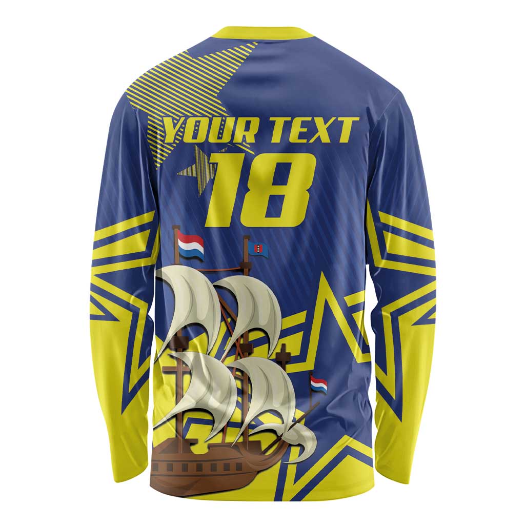 Curacao Football Pride Custom Long Sleeve Shirt La Familia Azul Go Champions - Wonder Print Shop