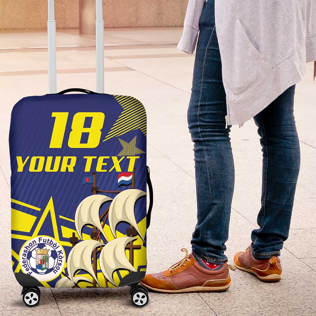 Curacao Football Pride Custom Luggage Cover La Familia Azul Go Champions - Wonder Print Shop