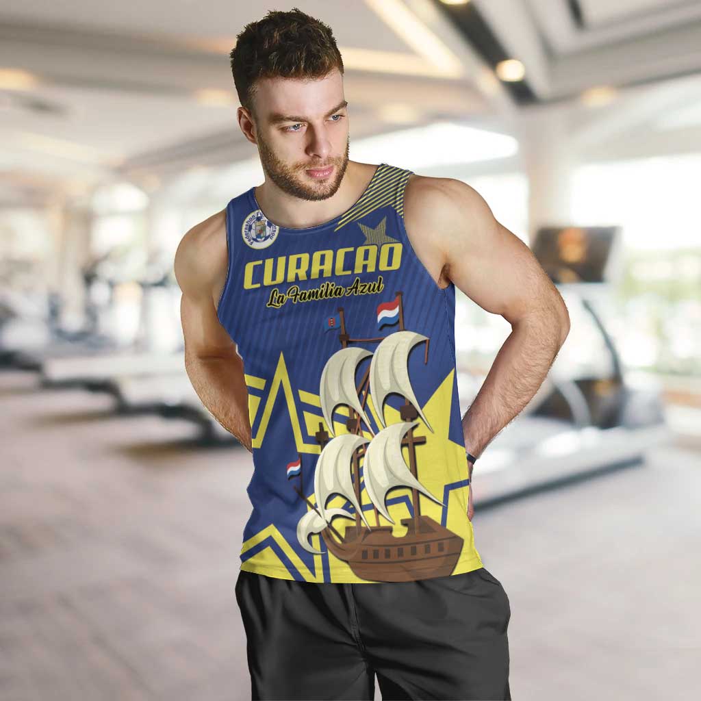 Curacao Football Pride Custom Men Tank Top La Familia Azul Go Champions - Wonder Print Shop