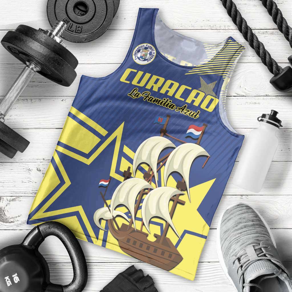 Curacao Football Pride Custom Men Tank Top La Familia Azul Go Champions - Wonder Print Shop