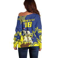 Curacao Football Pride Custom Off Shoulder Sweater La Familia Azul Go Champions - Wonder Print Shop