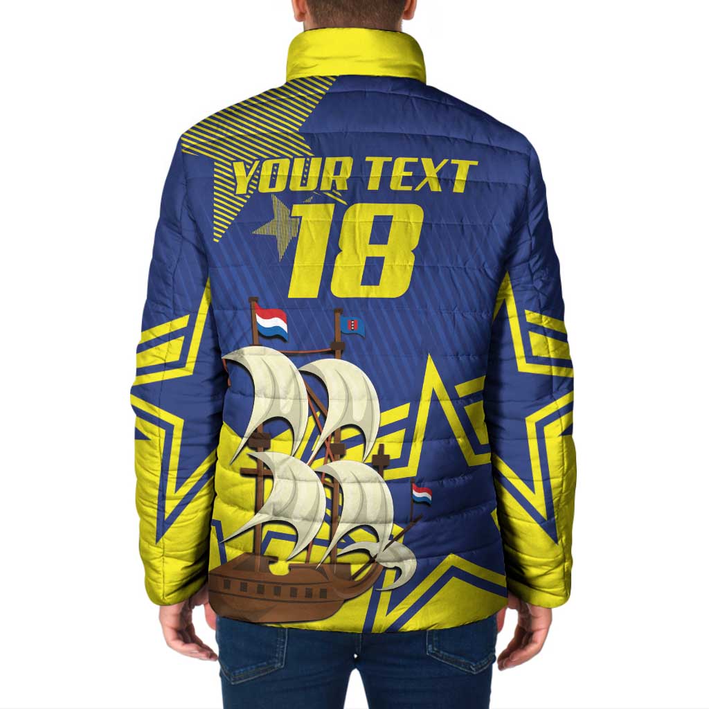Curacao Football Pride Custom Padded Jacket La Familia Azul Go Champions - Wonder Print Shop