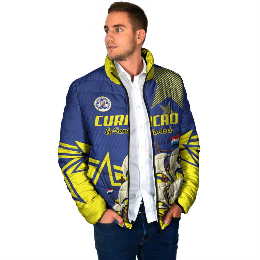 Curacao Football Pride Custom Padded Jacket La Familia Azul Go Champions - Wonder Print Shop