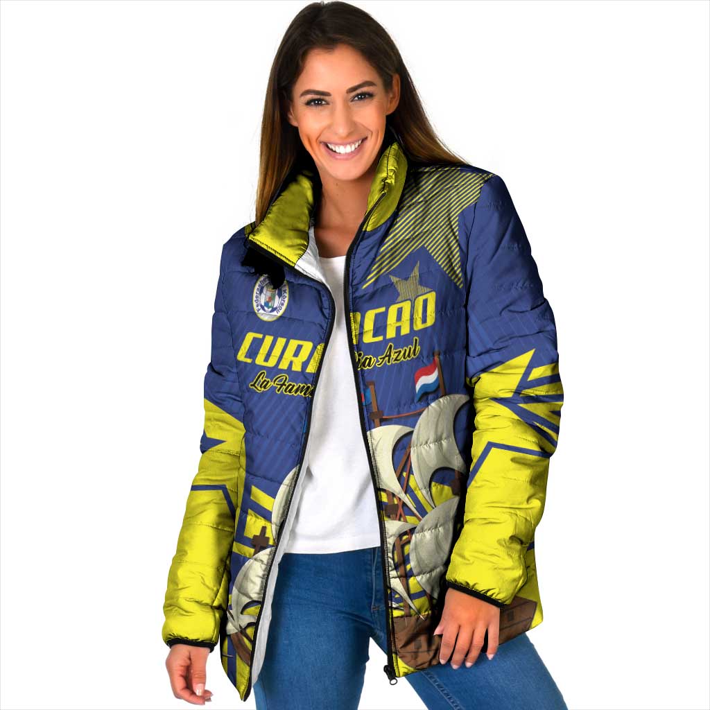 Curacao Football Pride Custom Padded Jacket La Familia Azul Go Champions - Wonder Print Shop