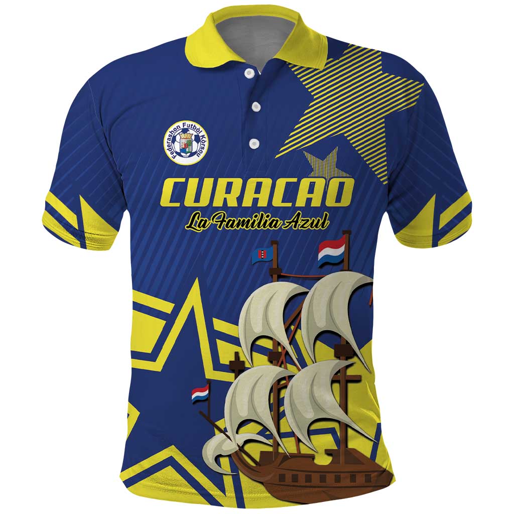 Curacao Football Pride Custom Polo Shirt La Familia Azul Go Champions - Wonder Print Shop