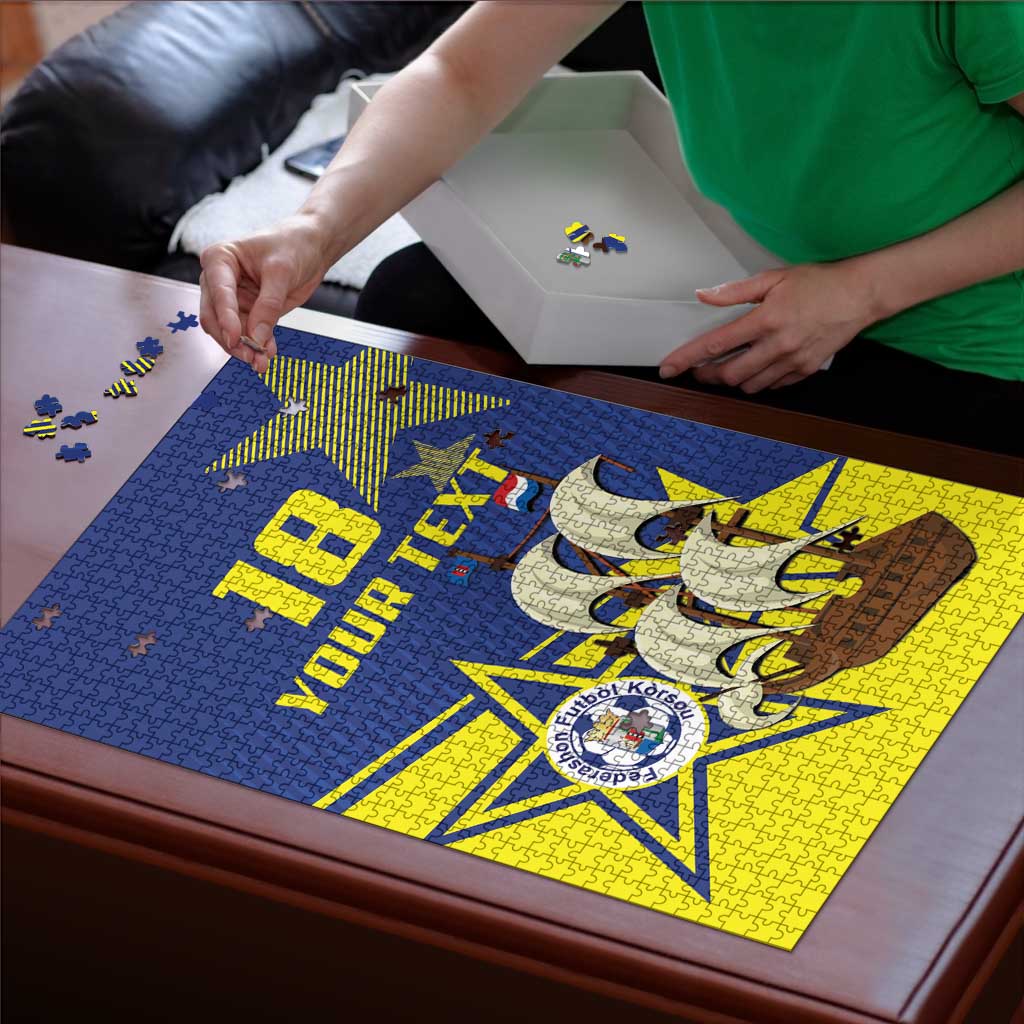 Curacao Football Pride Custom Puzzle La Familia Azul Go Champions - Wonder Print Shop