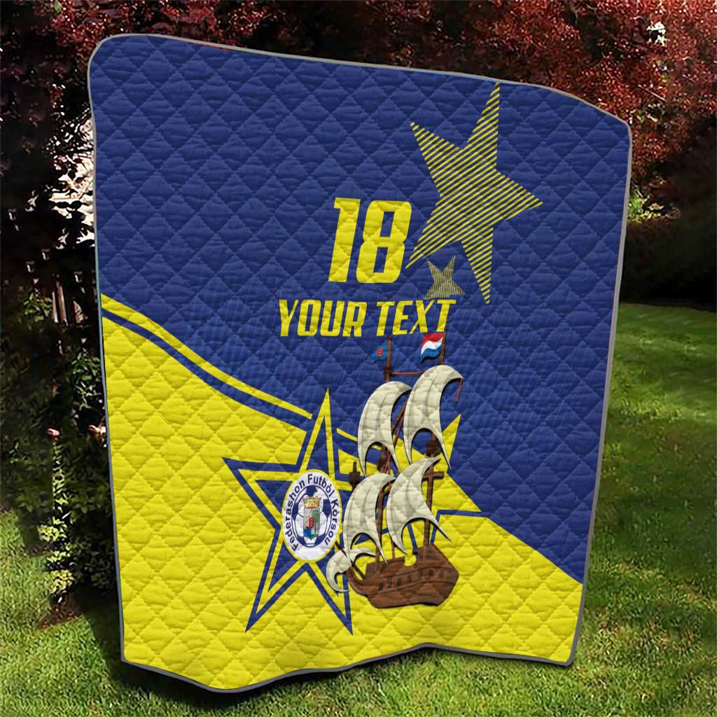 Curacao Football Pride Custom Quilt La Familia Azul Go Champions - Wonder Print Shop