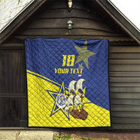 Curacao Football Pride Custom Quilt La Familia Azul Go Champions - Wonder Print Shop