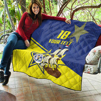Curacao Football Pride Custom Quilt La Familia Azul Go Champions - Wonder Print Shop