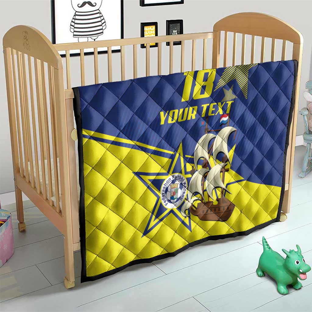 Curacao Football Pride Custom Quilt La Familia Azul Go Champions - Wonder Print Shop