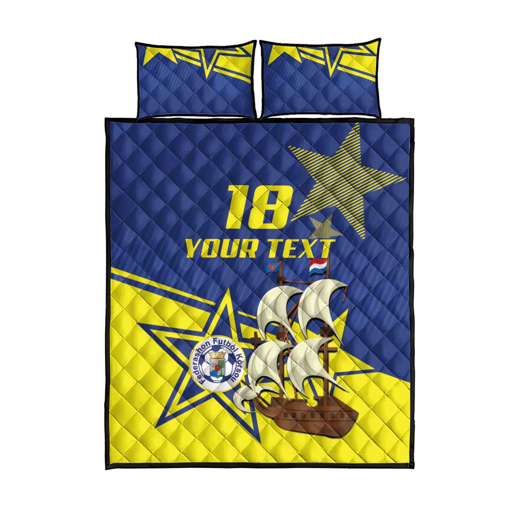 Curacao Football Pride Custom Quilt Bed Set La Familia Azul Go Champions - Wonder Print Shop