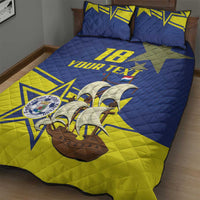 Curacao Football Pride Custom Quilt Bed Set La Familia Azul Go Champions - Wonder Print Shop