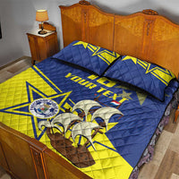 Curacao Football Pride Custom Quilt Bed Set La Familia Azul Go Champions - Wonder Print Shop