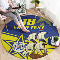 Curacao Football Pride Custom Round Carpet La Familia Azul Go Champions - Wonder Print Shop
