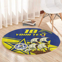 Curacao Football Pride Custom Round Carpet La Familia Azul Go Champions - Wonder Print Shop