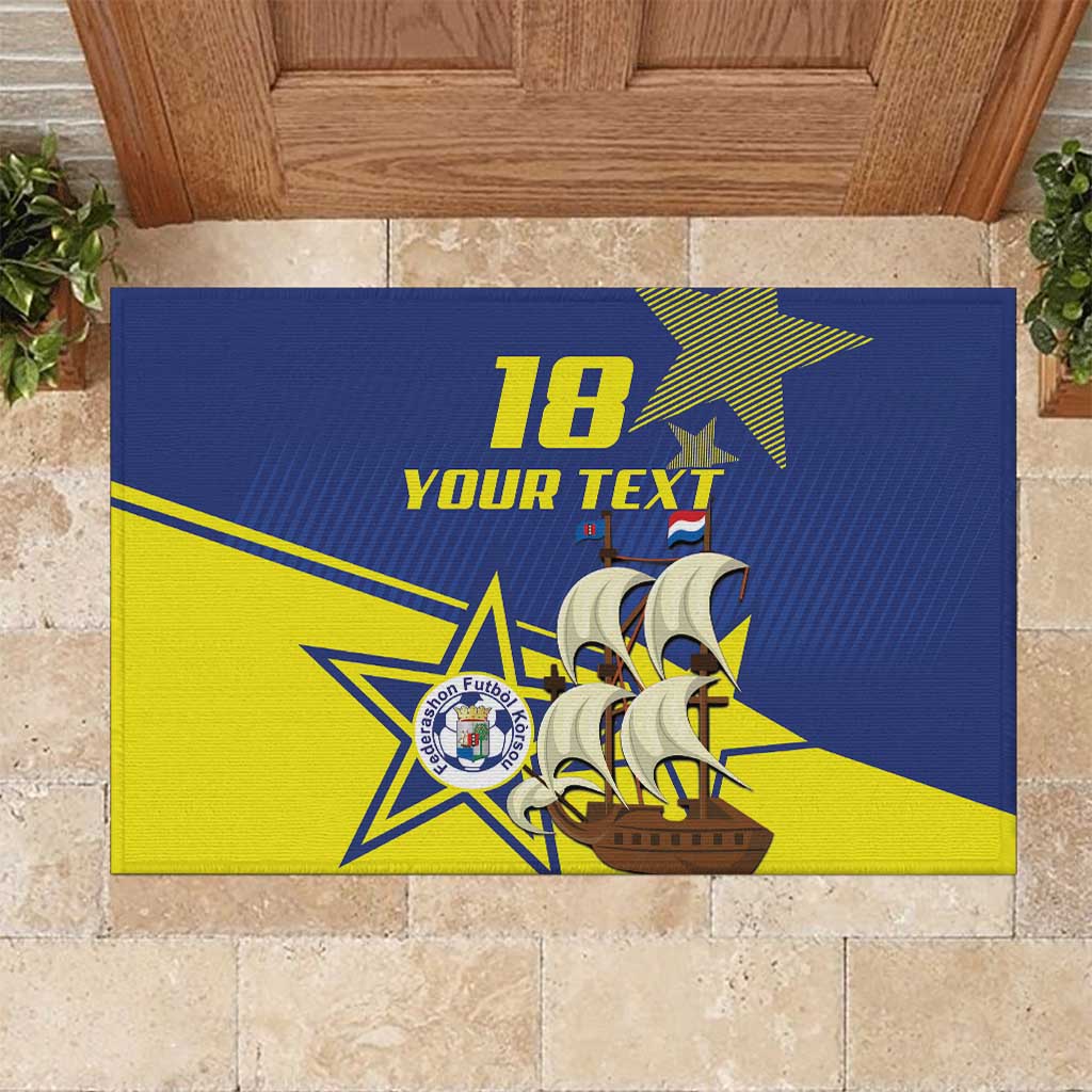 Curacao Football Pride Custom Rubber Doormat La Familia Azul Go Champions - Wonder Print Shop