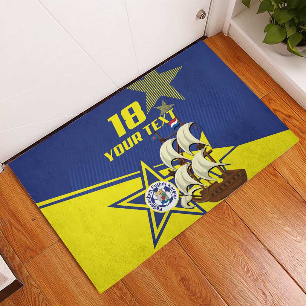Curacao Football Pride Custom Rubber Doormat La Familia Azul Go Champions - Wonder Print Shop