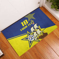 Curacao Football Pride Custom Rubber Doormat La Familia Azul Go Champions - Wonder Print Shop