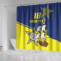 Curacao Football Pride Custom Shower Curtain La Familia Azul Go Champions - Wonder Print Shop